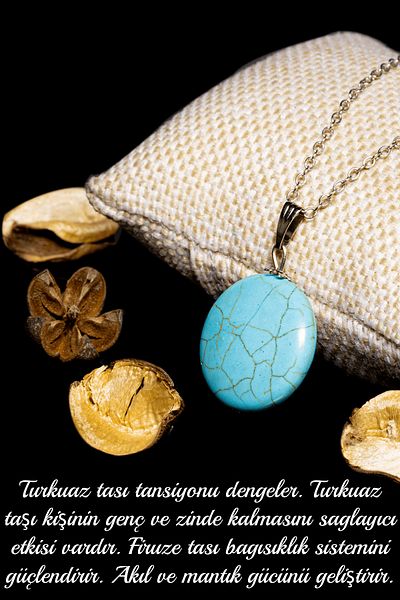 Tesbih Atölyesi Certified Xl Turquoise Stone Necklace (aaa+ Quality)