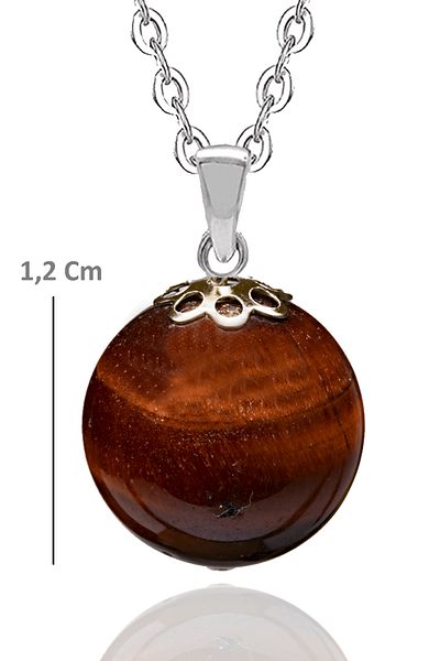 Tesbih Atölyesi Certified Brown Tiger Eye Stone Natural Stone Necklace (AAA Quality)