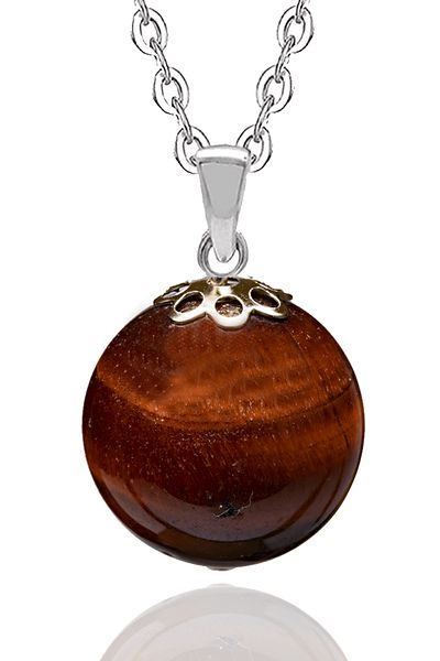 Tesbih Atölyesi Certified Brown Tiger Eye Stone Natural Stone Necklace (AAA Quality)