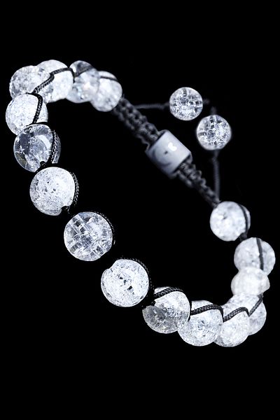 Tesbih Atölyesi Certified 1st quality Macrame Najaf Stone Bracelet (MOUNTAIN CRYSTAL)