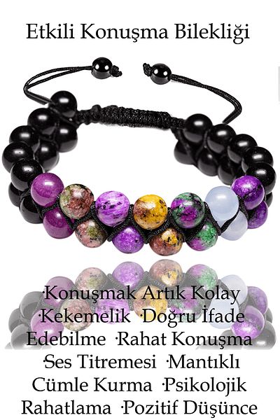 Tesbih Atölyesi Certified Effective Speech Natural Stone Bracelet - (mix Stones)