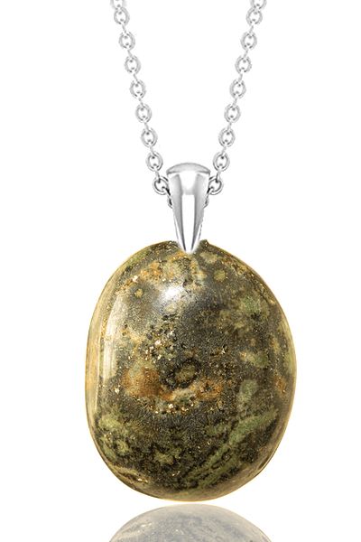 Tesbih Atölyesi Certified Timbil Model Serpentine - Snake Stone Necklace (WITH SILVER DEVICE)