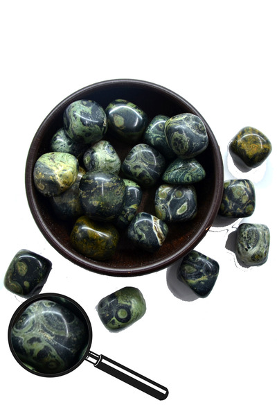 Tesbih Atölyesi Sertifikalı Tamburlanmış Serpantin Taşı Kütle (Yılan Taşı)