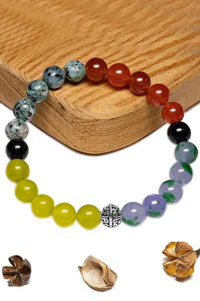Tesbih Atölyesi Natural Stone Certified Aquarius Zodiac Bracelet - Silver Apparatus
