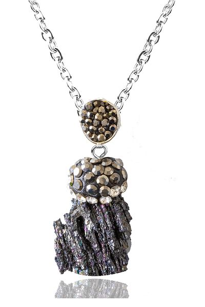 Tesbih Atölyesi Certified Zircon Stone Model Fuchsite Stone Necklace (Muscovite Stone)