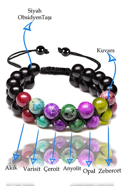 Tesbih Atölyesi Certified Aquarius Natural Stone Bracelet - Macrame