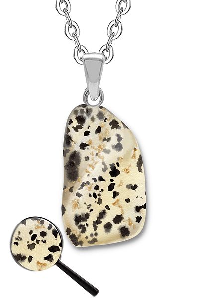 Tesbih Atölyesi Certified Timbil Model Spotted Dalmatian Jasper Stone Necklace