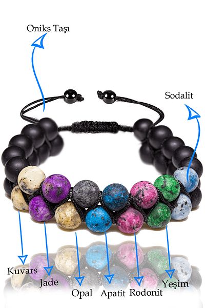 Tesbih Atölyesi Certified Libra Natural Stone Bracelet - Macrame
