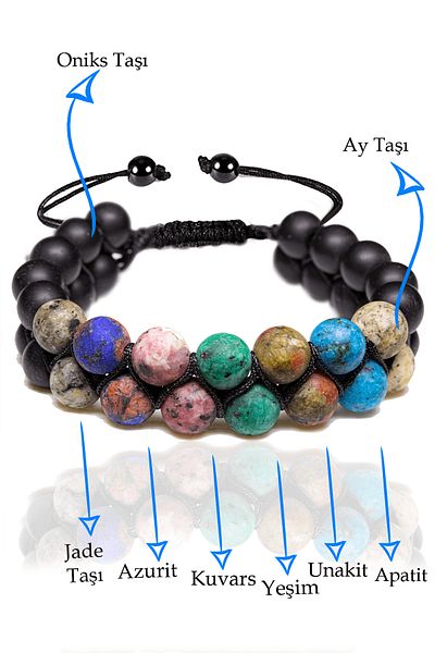 Tesbih Atölyesi Certified Gemini Natural Stone Bracelet - Macrame
