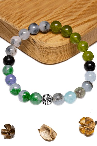 Tesbih Atölyesi Natural Stone Certified Scorpio Zodiac Bracelet - Silver Apparatus