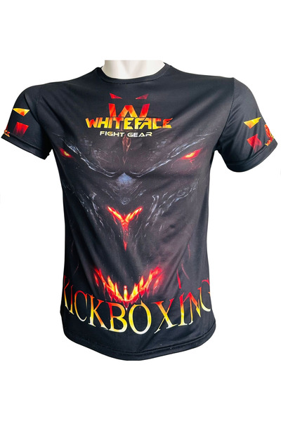 whiteface WHİTEFACE KİCK BOKS TASARIM BASKILI TİŞÖRT (SİYAH)