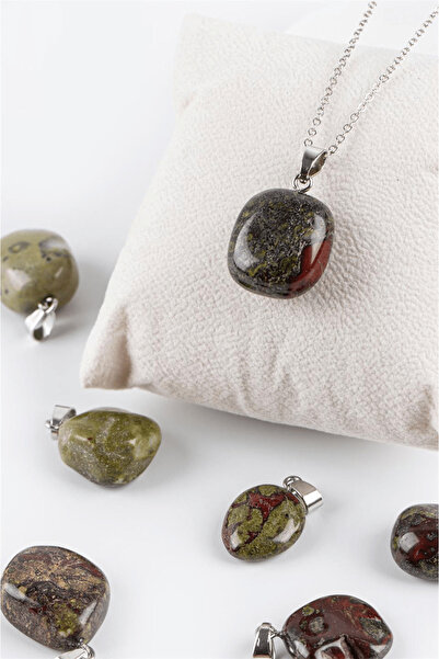 Tesbih Atölyesi Sertifikalı Tımbıl Model Kan Taşı Kolye (HELİOTROP)