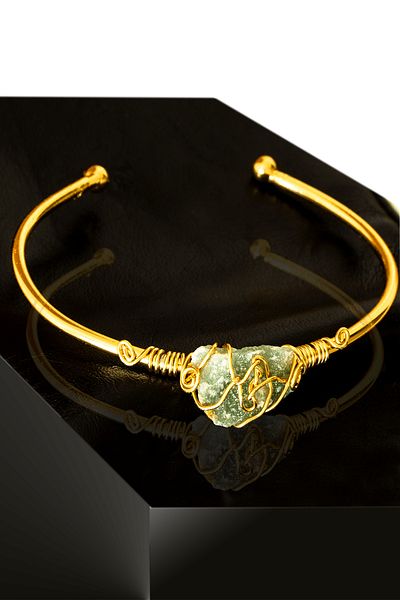 Tesbih Atölyesi Certified Clamp Model Adjustable Aaa Aventurine Stone Bracelet - Tarnish Resistant