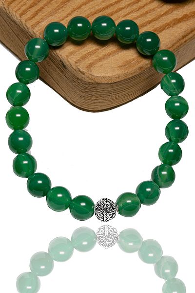 Tesbih Atölyesi Certified Jade Bracelet - With Silver Device