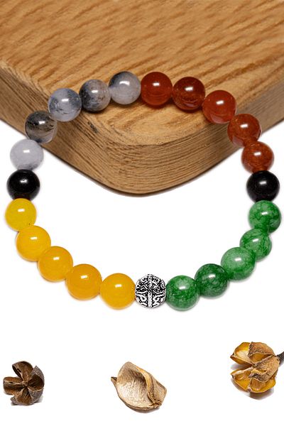 Tesbih Atölyesi Natural Stone Certified Virgo Zodiac Bracelet - Silver Apparatus