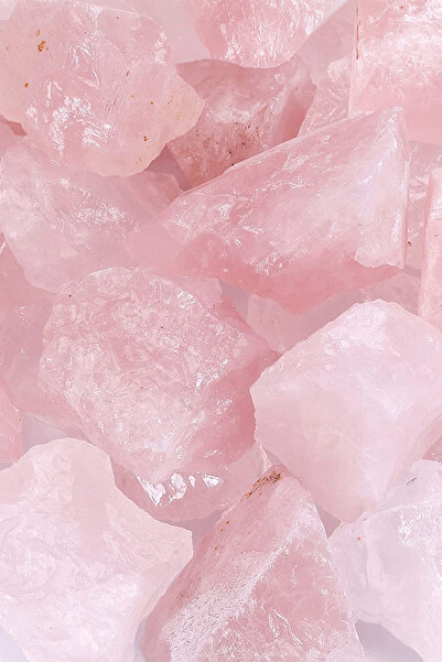 Tesbih Atölyesi Sertifikalı Ham Işlenmemiş Doğal Pembe Kuvars Taşı Kütle (4-5 Cm)