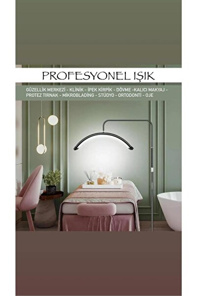 SMAYLİNG Ay Lamba Profesyonel Işık Makeup Klinik Çekim Işığı Ipek Kirpik Estetisyen Tatto Işığı 28 Inç Siyah