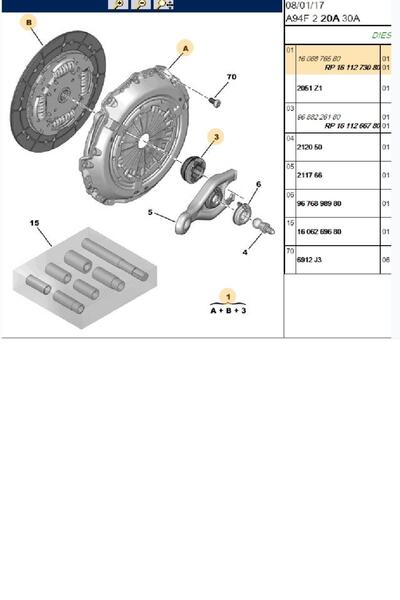 PSA Debriyaj Seti 301-C Elysee- 308 208 207 92BG DV6TED DW6 (1611273080-2052Z0-1611284780)