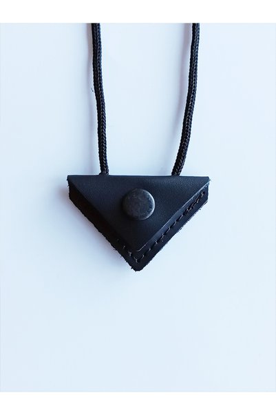 ViP GiFT Mini Cevşen Prayer Pendant Amulet Genuine Leather Handmade Triangle