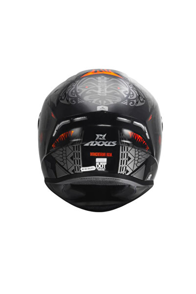 AXXIS Draken S Maori Devil B5 Matt Red Kapalı Motosiklet Kaskı + Yedek Siyah Vizör