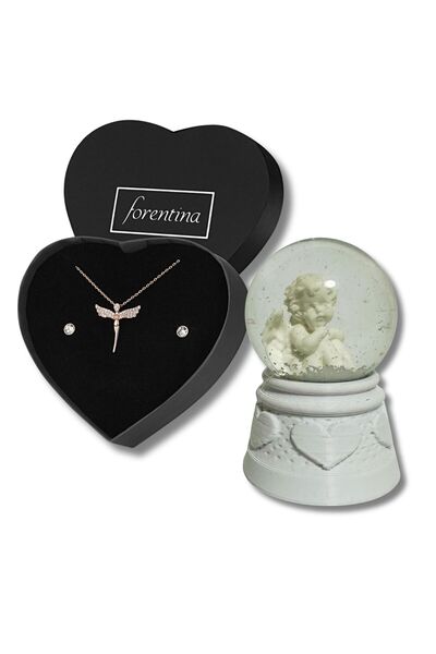 Forentina أقراط قلادة روز آنجل - مجموعة هدايا سنو غلوب - Ps 321300 en