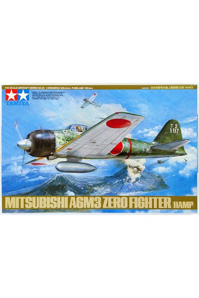 TAMIYA 1/48 A6M3 Type32 Zero Fighter Plastic Aircraft Model Kit, Disassembled Hobby Set