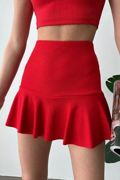 SEVENLINE WOMEN'S RUBED MINI SHORTS SKIRT