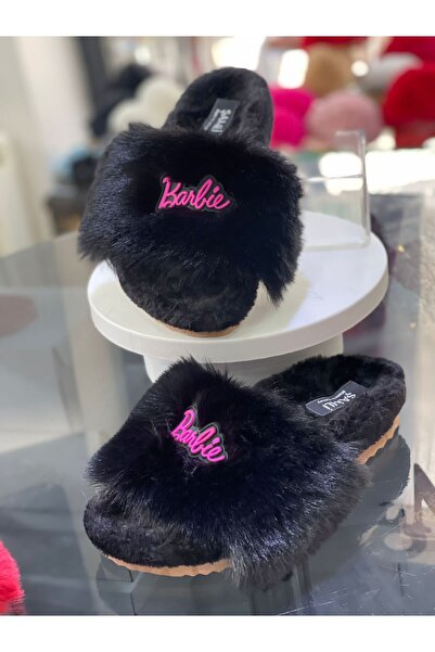 ŞAMLI STORE Παντόφλες με λεπτομέρεια κειμένου Barbie, μαλακές με πούπουλα