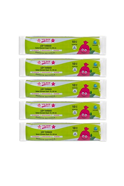 Nejat Plastik Battal Boy 72x95 Siyah Çöp torbası 10x5 50 Adet