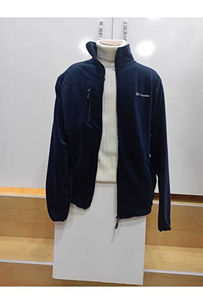 NUR TEKSTİL erkek lacivert kaliteli kalın gramajlı tıraşlanmış önden fermuarl...