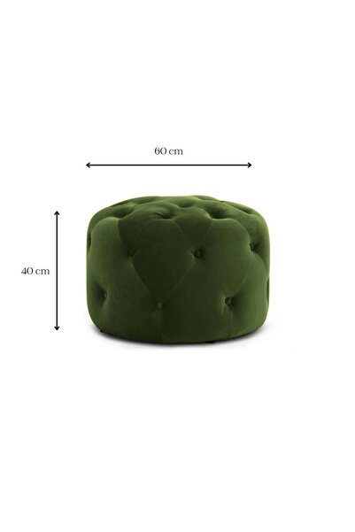 DTMHOME Premium Yeşil Yuvarlak Bench Puf