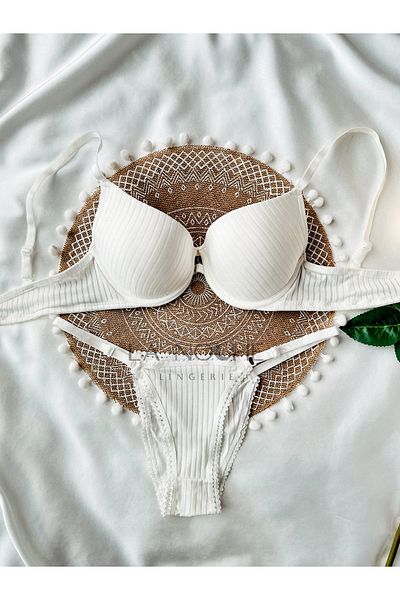 La Noche Lingerie Γυναικείο Σετ εσώρουχο σουτιέν με βασικό λευκό σουτιέν