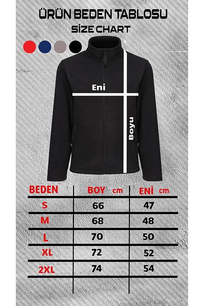 VİZYON İKRA Men's Stand Collar Cold Resistant Zippered Regular Fit Standard Cut Fleece Cardigan
