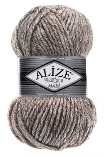 Alize 5 τμχ Süperlana Maxi Jaspe Milk Coffee 803 Παχύ πλεκτό με το χέρι Σχοινί Γιλέκο Ζακέτα Σχοινί Κασκόλ Μπερέ Πλεκτό Νήμα
