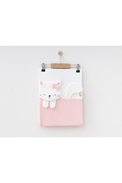 nc gift Pamuklu Şirin Kedi Mobil Nakışlı Çift Katlı Penye Bebek Battaniyesi