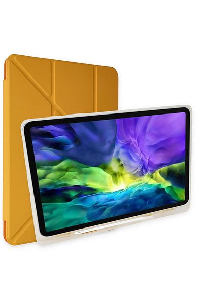 AQUA AKSESUAR iPad 5 Air 9.7 Compatible Case with Pen Compartment and Sleep Mode Smart Case - Yellow