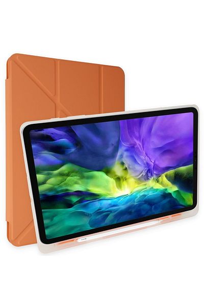 AQUA AKSESUAR iPad 5 Air 9.7 Compatible Case with Pen Compartment and Sleep Mode Smart Case - Orange