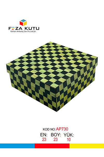 Feza Kutu 23x23x10 Hediyelik Kutu Kraft Kutu Karton Kutu YIlbaşı Kutusu Pasta...