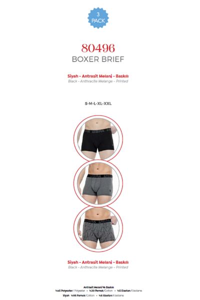 U.S. Polo Assn. Αρσενικό, Αδειοδοτημένο, USPA, Μαύρο-Ανθρακί Μελανζέ-Τυπωμένο 3-Boxer