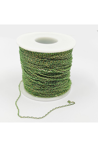 ByKolyeucum سلسلة قلادة باللون الأخضر بطول 1 متر - KLCTK0206