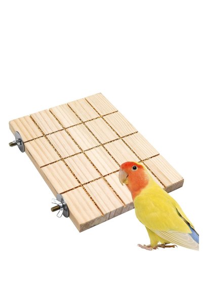 Alyones Natural Wooden Bird Cage Stand - Perching Platform and Toy Accessories