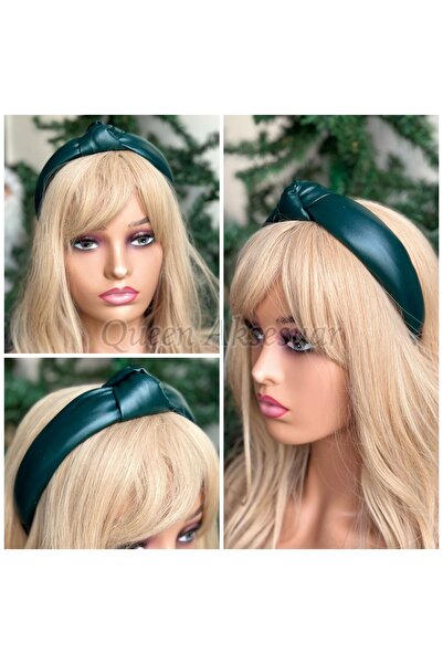 QUEEN AKSESUAR تاج من الجلد ذو عقدة واسعة على الموضة الفاخرة المستوردة، تاج ن...