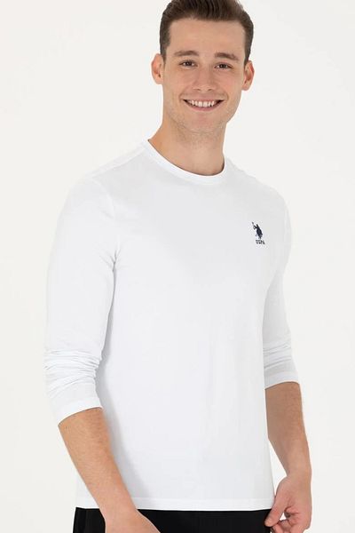 U.S. Polo Assn. ΒΑΣΗ. Polo Assn Ανδρικό λευκό φούτερ Basic Crew λαιμόκοψη G081SZ082.000.1638990