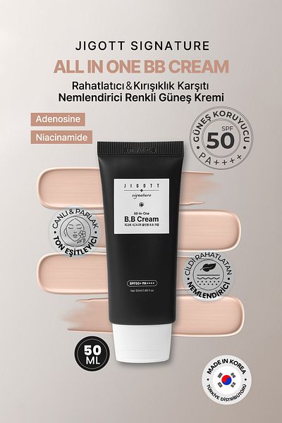 Jigott Signature Light Wheat - Nude BB Cream, SPF 50 PA ++++ 50 ML