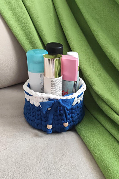 nftart.design حمام مصنوع يدويًا من القطن الممشط وسلة تنظيم متعددة الأغراض