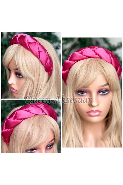 QUEEN AKSESUAR تاج نسائي فاخر مستورد من الساتان ذو شبكة واسعة مع إسفنجة محدبة...