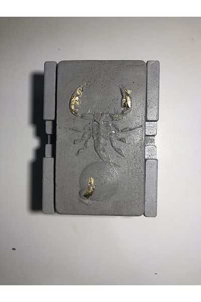 RocArt Home Zodiac Series Concrete Ashtray Scorpio Scorpio Gold Leaf
