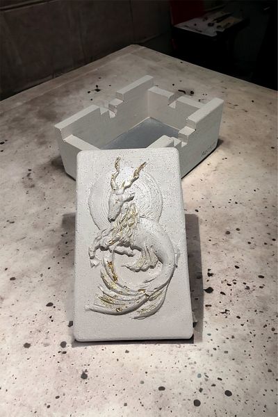 RocArt Home Σειρά Zodiac Τσιπς από σκυρόδεμα Capricorn Capricorn Zodiac Gold Foil