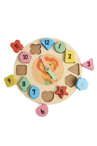 baby toys Baby Toys Montessori Wooden Puzzle Clock