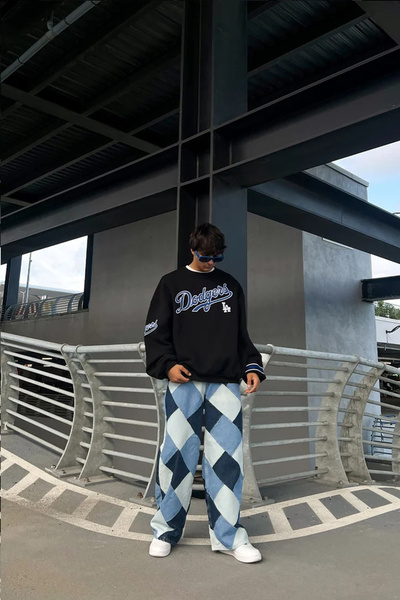 FUWEAR Los Angeles Dodgers Baskılı Oversize Unisex Sweatshirt